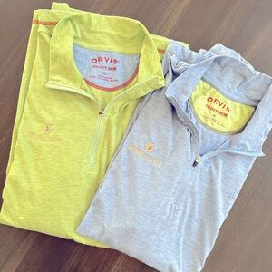 2 Men’s Orvis 3/4 zips. Both size XL in a t shirt material w Primland logo